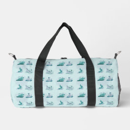 Bolso De Deporte Pequeño Gatos de yoga verdes