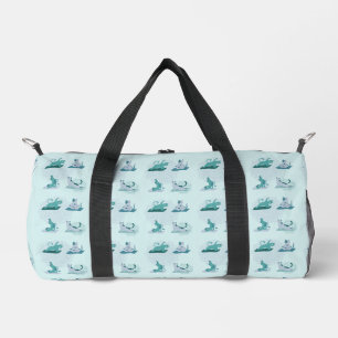 Bolso De Deporte Pequeño Gatos de yoga verdes