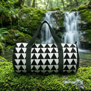 Bolso De Deporte Pequeño Gimnasio del patrón de triángulos blancos geométri