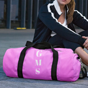Bolso De Deporte Pequeño Gimnasio Moderno Monograma Blanco Púrpura