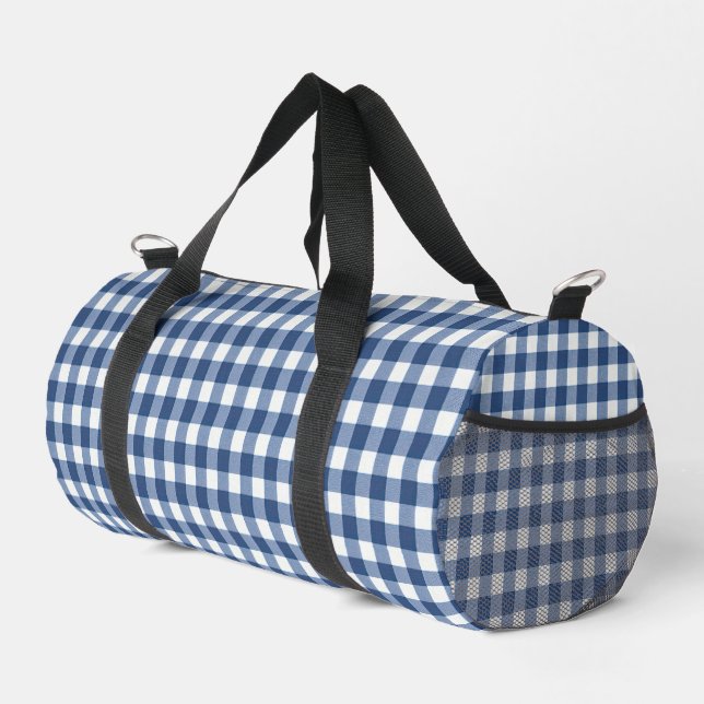 Bolso De Deporte Pequeño Gingham azul y blanco (Esquina derecha)