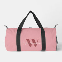 Girly Monograma y Nombre Rojo rosa