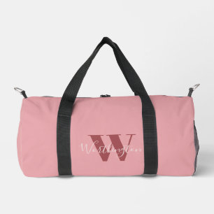 Bolso De Deporte Pequeño Girly Monograma y Nombre Rojo rosa