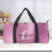 Glam Pink Metal Cepillado Monograma Blanco Negro 