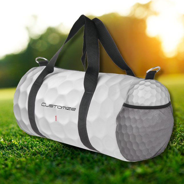 Bolso De Deporte Pequeño Golf Ball Dimples Texto y número personalizados (Subido por el creador)