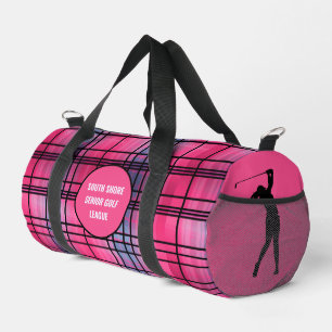 Bolso De Deporte Pequeño Golfer "Hot PInk" Plaid