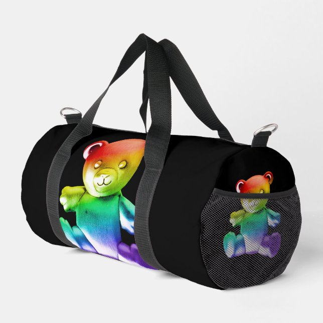 Bolso De Deporte Pequeño Gra de arcoiris de osito metalizado cepillado de S (Esquina derecha)