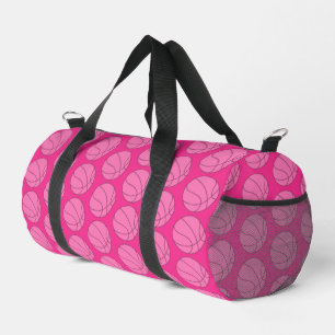 Bolso De Deporte Pequeño Gráficos de Pelota de Baloncesto Rosa Tornillo Loc