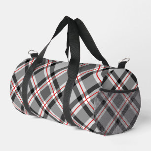 Bolso De Deporte Pequeño Gran acabado moderno, negro, blanco, gris y rojo