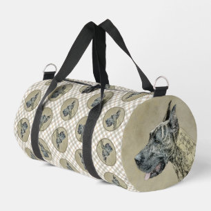 Bolso De Deporte Pequeño Gran Danés Pintura Atigrado Arte Original Perro Ma