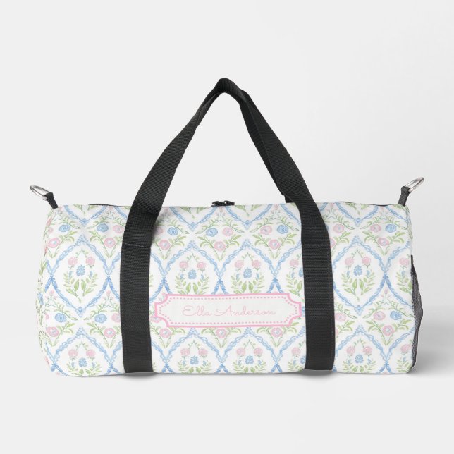 Bolso De Deporte Pequeño Grandmillennial Pastel Floral (Anverso)
