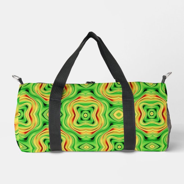 Bolso De Deporte Pequeño green and golden chrome waves (Anverso)