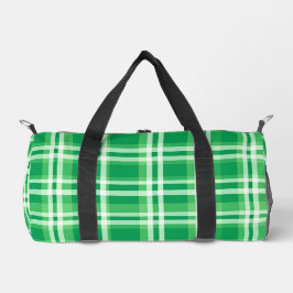 Bolso De Deporte Pequeño Green And White Plaid