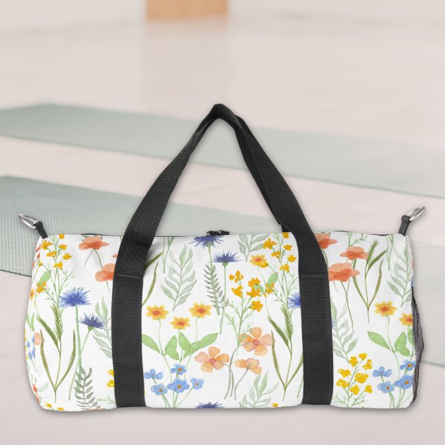 Bolso De Deporte Pequeño Green Orange Watercolor Wildflower  (Subido por el creador)