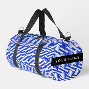 Bolso De Deporte Pequeño Griego de la llave del andén azul, tu nombre, pers