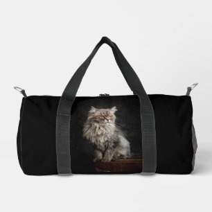 Bolso De Deporte Pequeño Gris Fluffy Cat