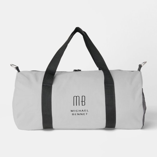 Bolso De Deporte Pequeño Gris monográfico elegante (Anverso)