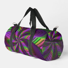 Bolso De Deporte Pequeño Groovy Energetic Colorful Neon Fractal