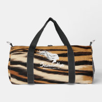 Hair Stylist Custom Name Tiger Print Salon Bag