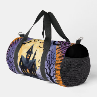 Bolso De Deporte Pequeño Halloween,Casa Embrujada, Calabazas Espeluznantes,