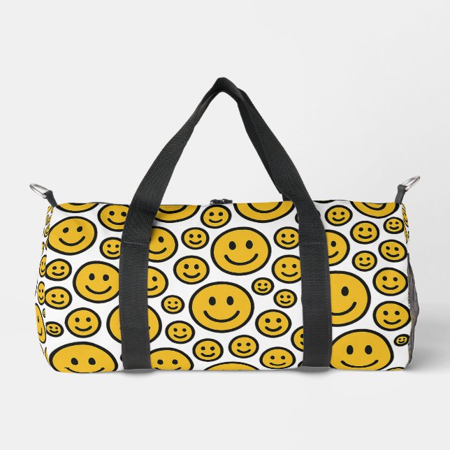 Bolso De Deporte Pequeño Happy Smiling Face Patterned Duffel Bag (Anverso)