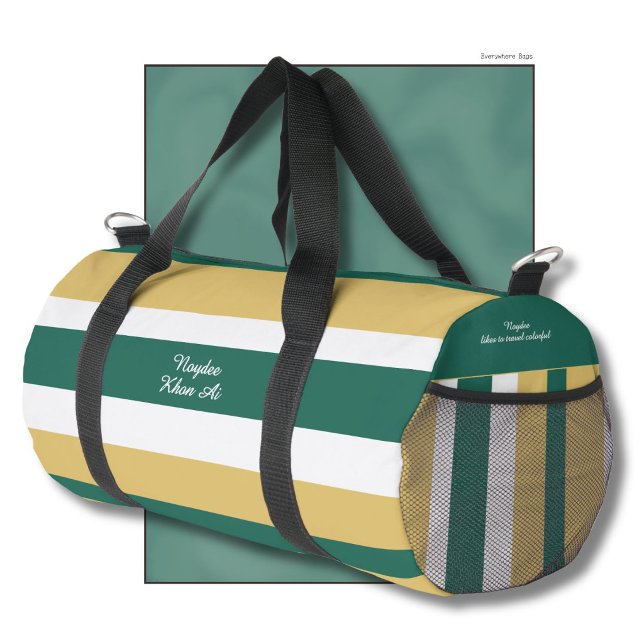 Bolso De Deporte Pequeño Harmony Stripes Lines Green Gold White (Subido por el creador)