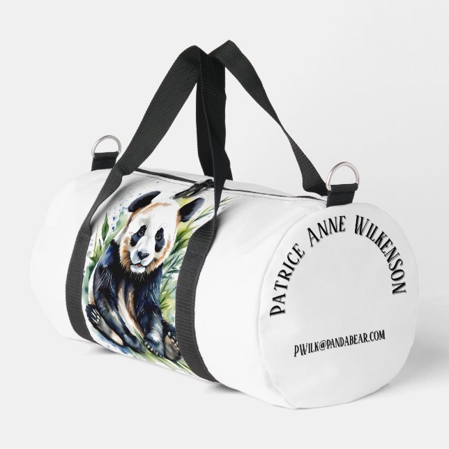 Bolso De Deporte Pequeño Hermosa acuarela Panda Bear Personal (Esquina izquierda)