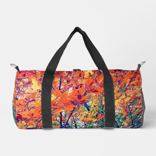 Bolso De Deporte Pequeño hojas naranja y verde (Anverso)