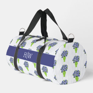 Bolso De Deporte Pequeño Hortensia Azul Monograma de Florero Costero