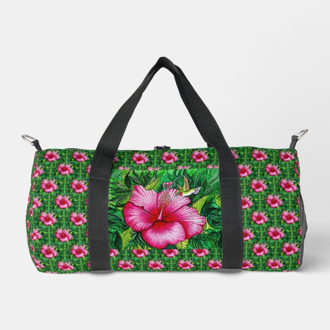 Bolso De Deporte Pequeño Hummingbird Hibiscus (Anverso)