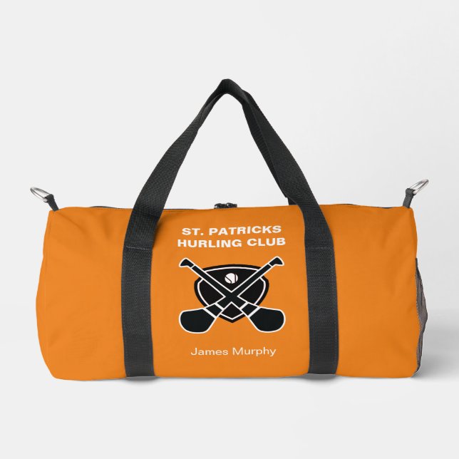 Bolso De Deporte Pequeño Hurling / Camogie (Naranja) Gear personalizado (Anverso)