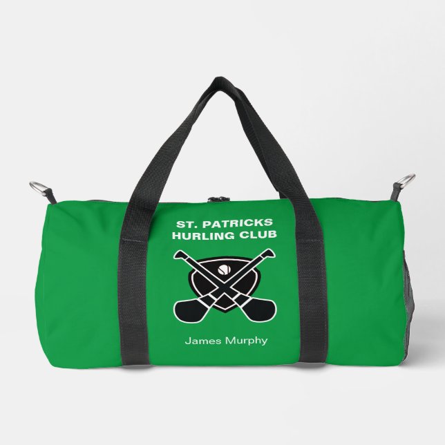 Bolso De Deporte Pequeño Hurling personalizado / engranaje de cámara (verde (Anverso)