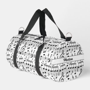Bolso De Deporte Pequeño Ilustracion musical de nombre personalizado