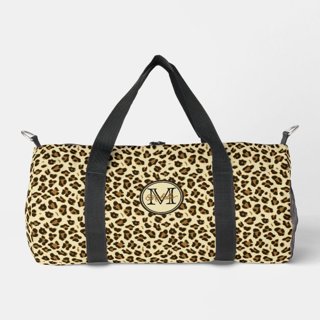 Bolso De Deporte Pequeño Impresión Cute Leopard | Monogramado (Anverso)