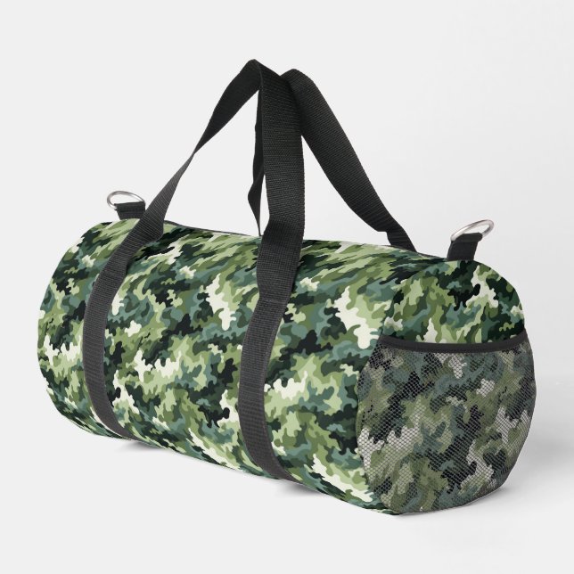 Bolso De Deporte Pequeño Impresión de Camo Verde (Esquina derecha)