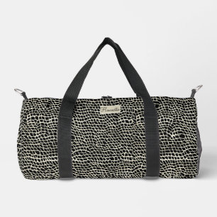 Bolso De Deporte Pequeño Impresión de Piel de serpiente de malla negra