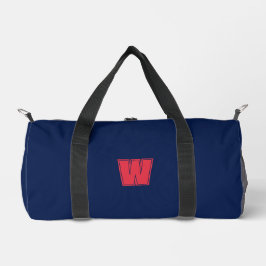 Bolso De Deporte Pequeño Inicial de monograma azul marino