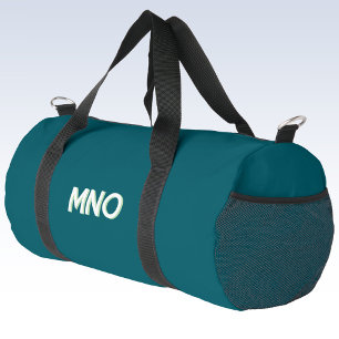 Bolso De Deporte Pequeño Iniciales de monograma moderno Verde Verde azulado