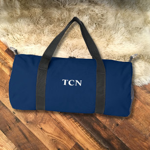 Bolso De Deporte Pequeño Iniciales de monograma nombre azul marino blanco