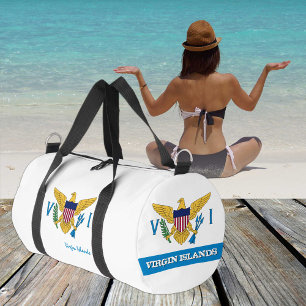 Bolso De Deporte Pequeño Islas Vírgenes Duffle, bandera de las Islas Vírgen
