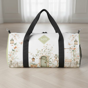 Bolso De Deporte Pequeño Jardín Floral Elegante Monograma