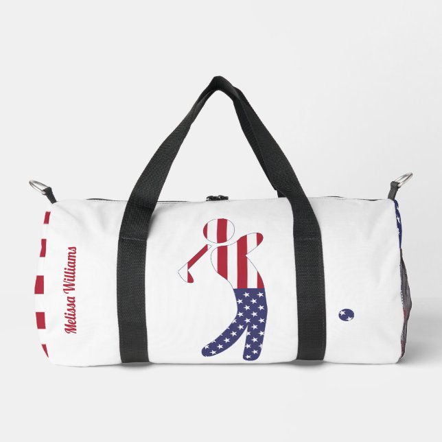 Bolso De Deporte Pequeño Jugador de golf de bandera estadounidense - Person (Anverso)