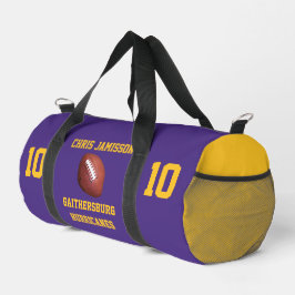 Bolso De Deporte Pequeño Jugador entrenador de equipo de fútbol Purple Gold