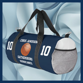 Bolso De Deporte Pequeño Jugador entrenador del equipo de baloncesto Navy B