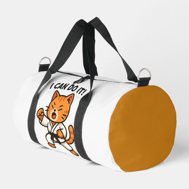 Bolso De Deporte Pequeño Karate Cat Pegatina (Esquina izquierda)