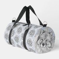 Keeshond Painting Kees lindo Mascota original Perr