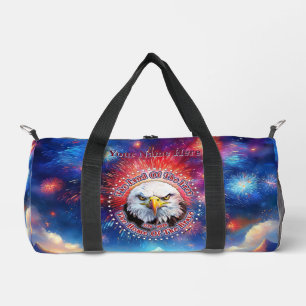 Bolso De Deporte Pequeño La Tierra De Los Libres Hogar Águila Marrón Fuegos