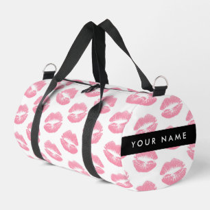 Bolso De Deporte Pequeño Labios rosados, besos, pintalabios, tu nombre, per