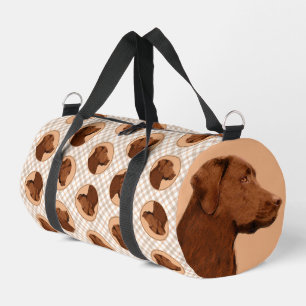 Bolso De Deporte Pequeño Labrador recuperador pintura de chocolate Lab arte