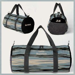 Bolso De Deporte Pequeño Lago Agua Azul Moderno Beige Negro